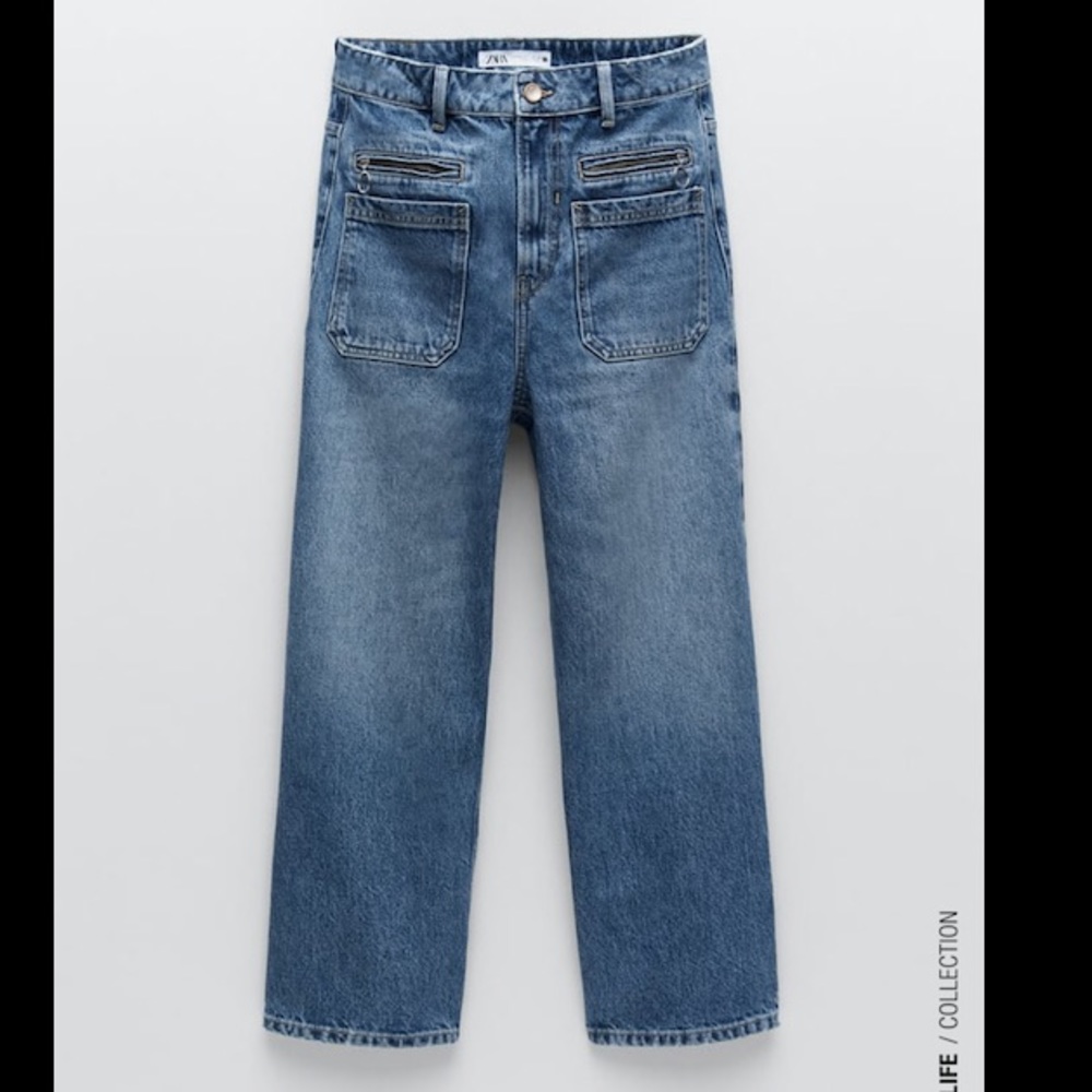 Zara cropped wide leg jean size 6